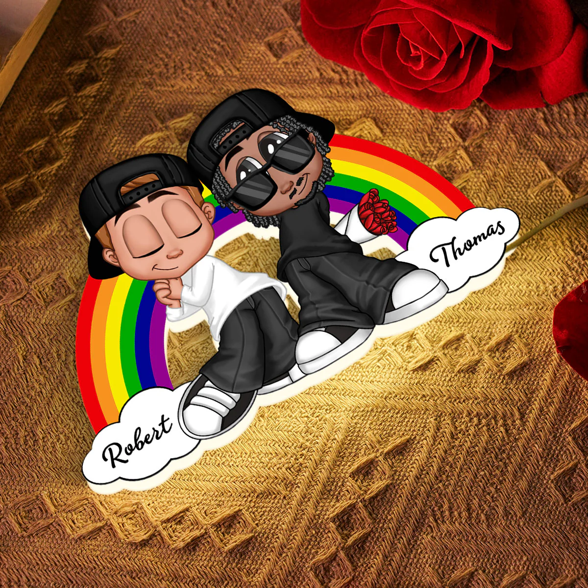 Y2K Couple LGBT Rainbow Personalized Light Box, Gift for Him for Her, Pride Month - Image 7