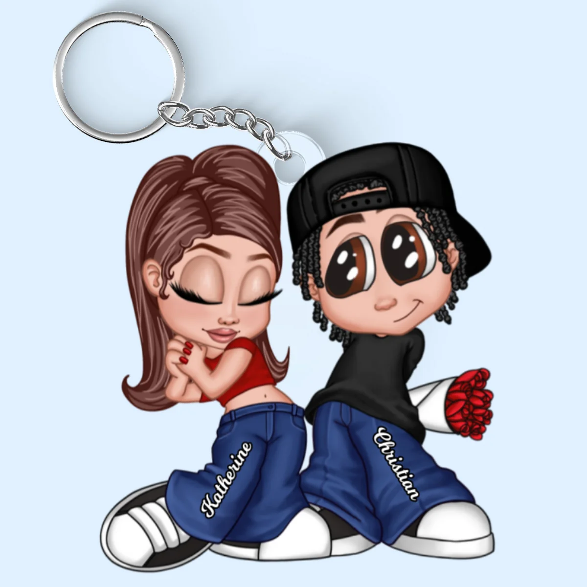 Y2K Couple - Personalized Acrylic Keychain - Unique Valentine's Day Gift For Him, Gift For Her - Image 7