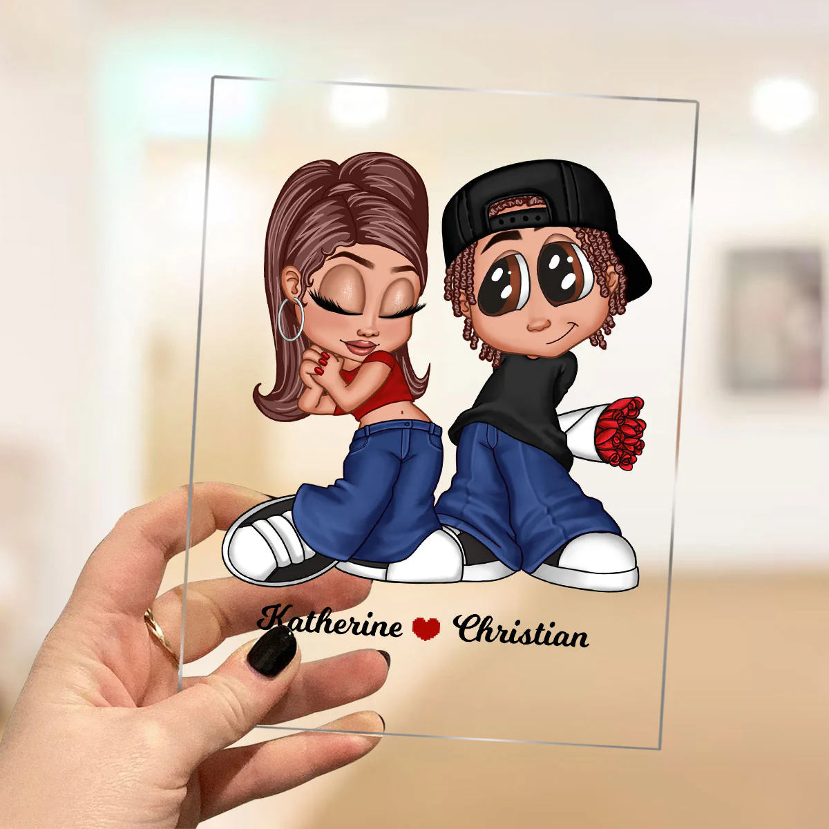 Y2K Couple Personalized Acrylic Plaque, Gift For Him, For Her - Image 3