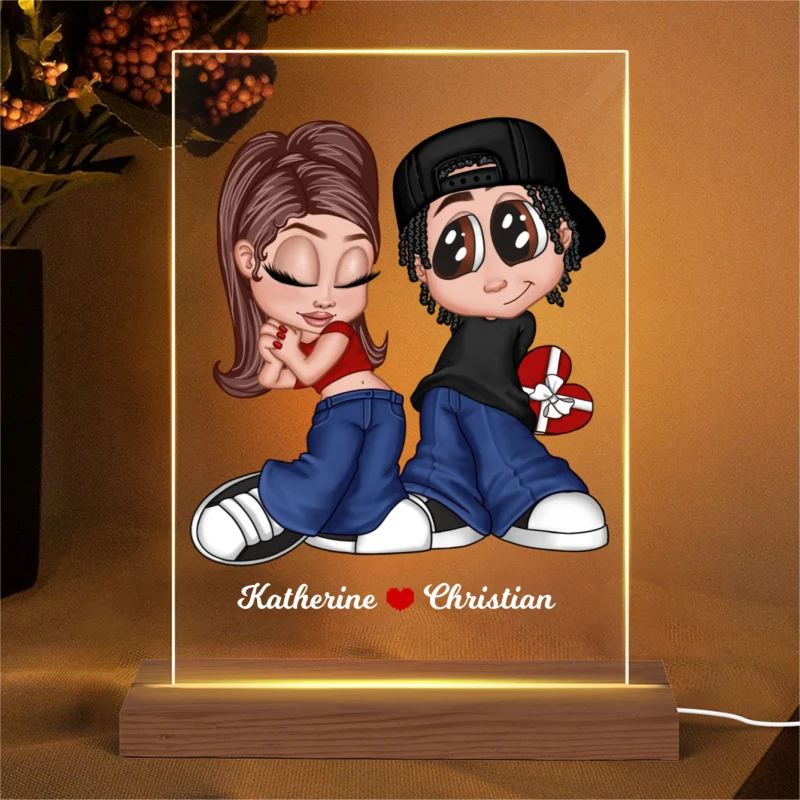 Y2K Couple Personalized LED Night Light, Unique Valentine's Day Gift For Him, Gift For Her - Image 5