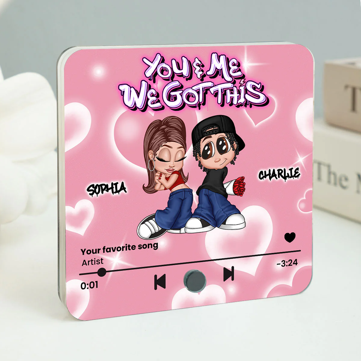 Y2K Couple Personalized Music Fridge Magnet, Heartfelt Gift For Couple, For Him, For Her, Boyfriend, Girlfriend, Husband, Wife - Image 3