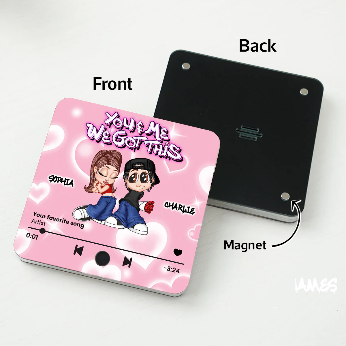 Y2K Couple Personalized Music Fridge Magnet, Heartfelt Gift For Couple, For Him, For Her, Boyfriend, Girlfriend, Husband, Wife - Image 5