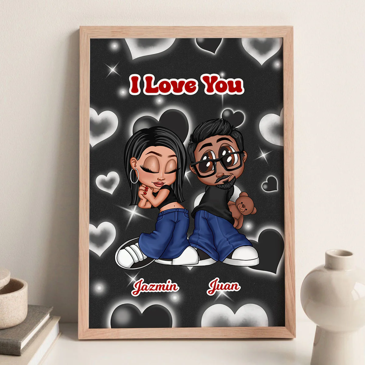 Y2K Couple Personalized Poster, Unique Valentine's Day Gift For Him, Gift For Her - Image 3