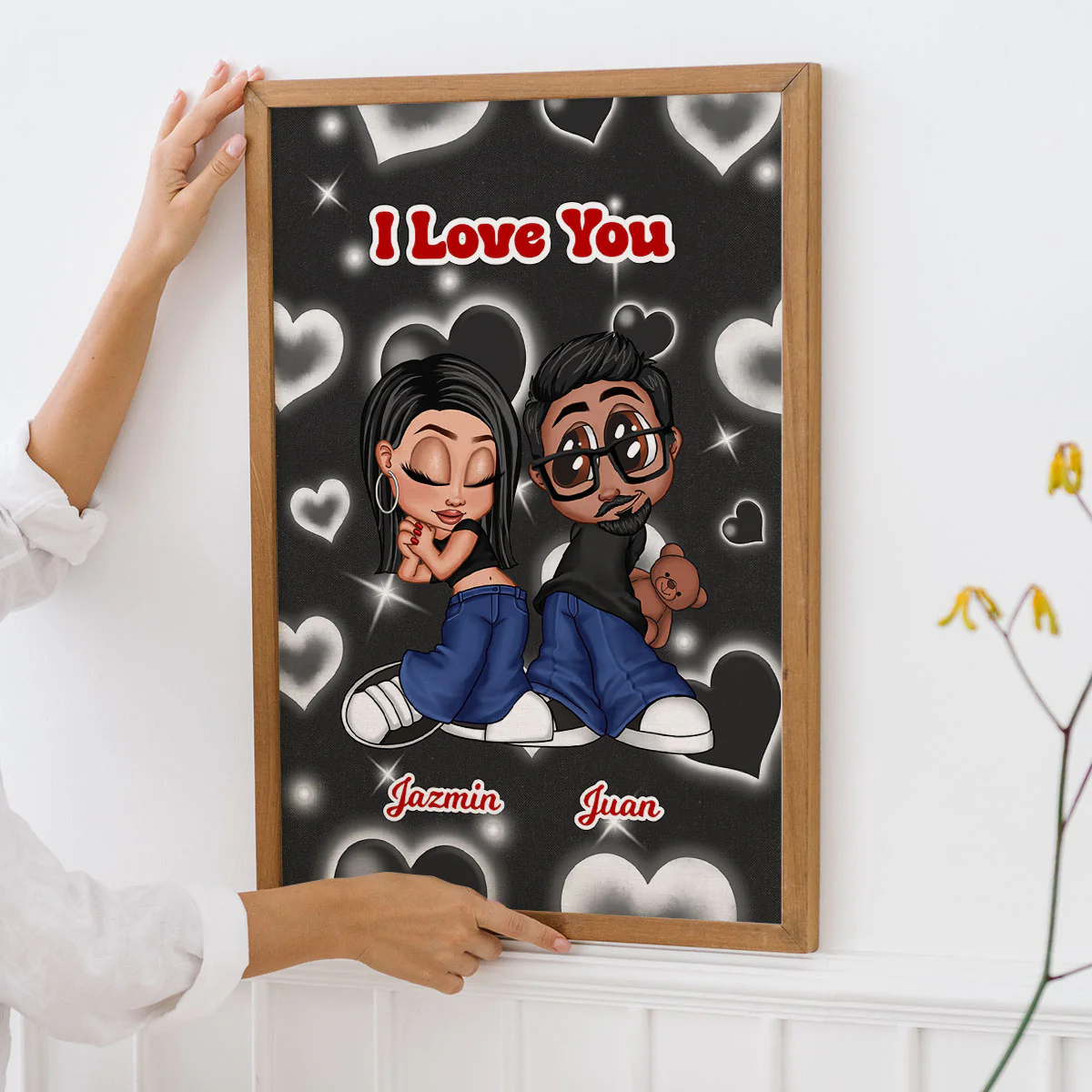 Y2K Couple Personalized Poster, Unique Valentine's Day Gift For Him, Gift For Her - Image 7