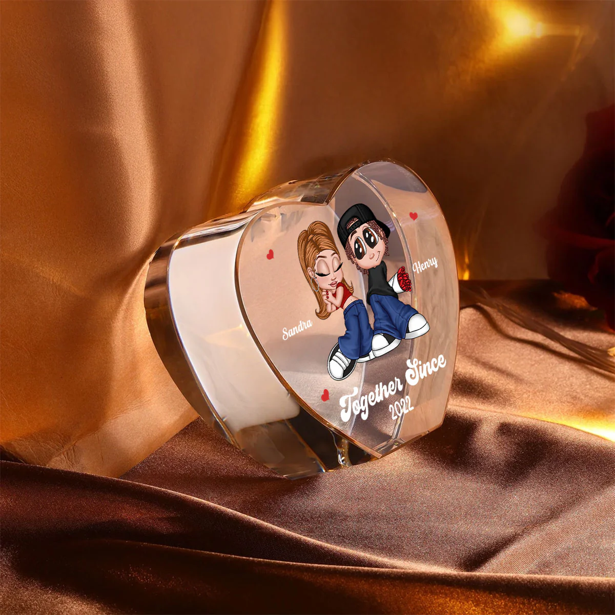 Y2K Couple Personalized Premium Crystal Heart LED, Gift For Him, Gift For Her - Image 7