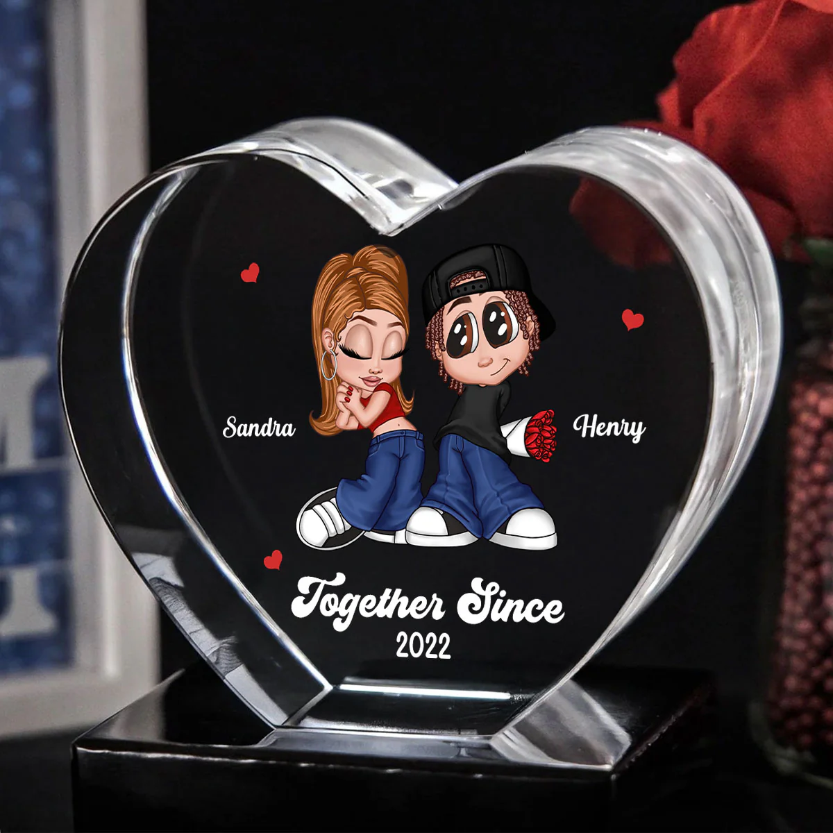 Y2K Couple Personalized Premium Crystal Heart LED, Gift For Him, Gift For Her - Image 8
