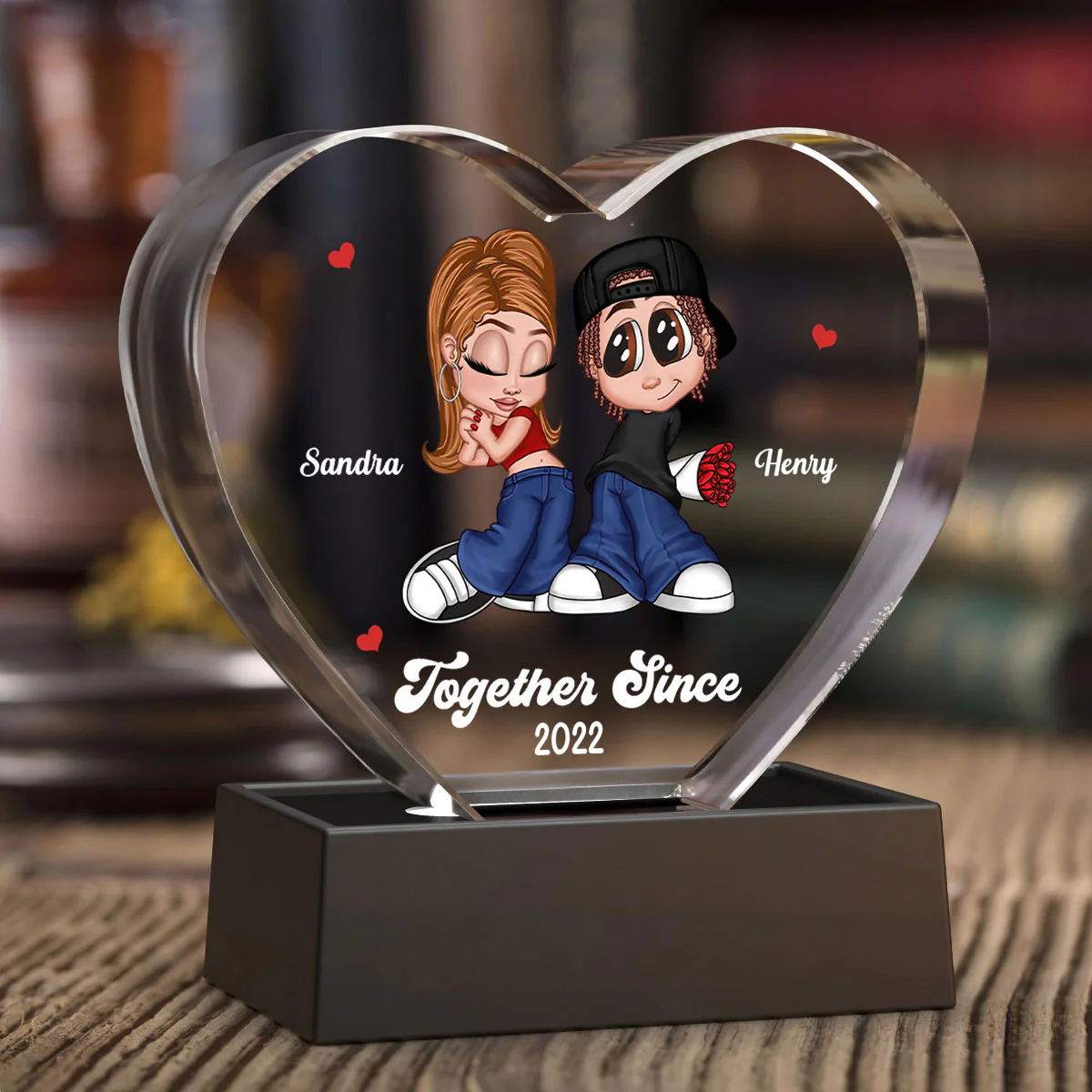 Y2K Couple Personalized Premium Crystal Heart LED, Gift For Him, Gift For Her - Image 9