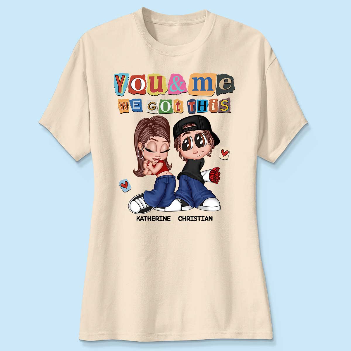Y2K Couple Ransom Note Personalized Shirt, Gift For Him Gift For Her - Image 4
