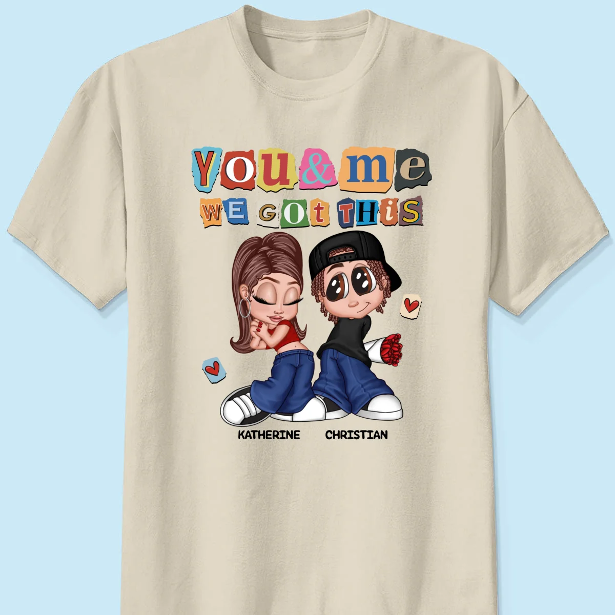 Y2K Couple Ransom Note Personalized Shirt, Gift For Him Gift For Her - Image 7