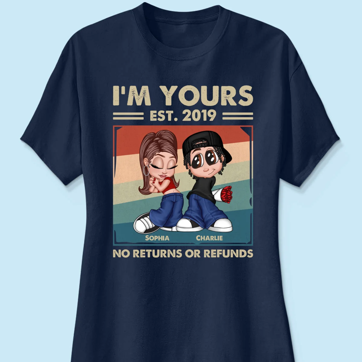 Y2K Couple Retro Frame Personalized Shirt, Gift For Him Gift For Her - Image 11