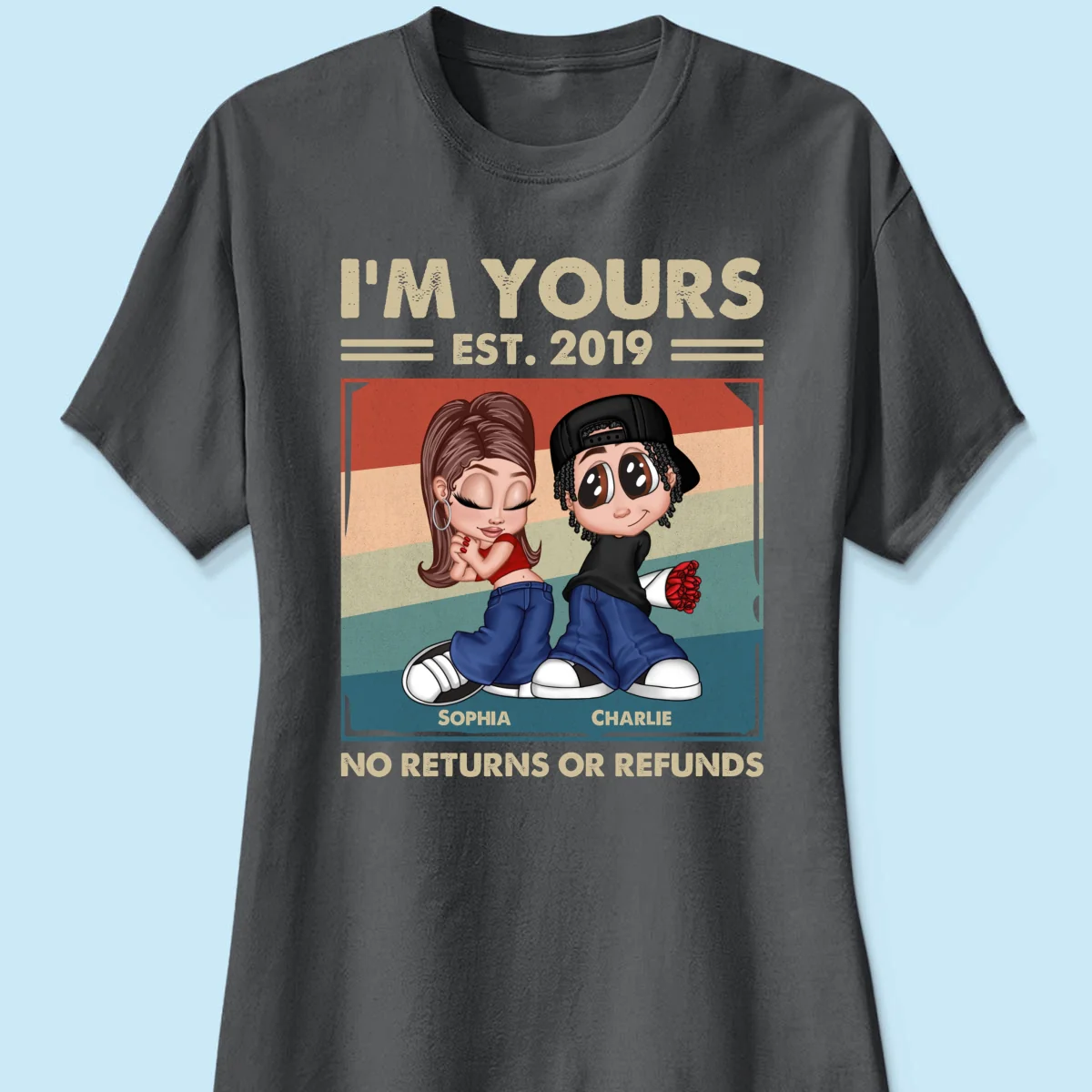 Y2K Couple Retro Frame Personalized Shirt, Gift For Him Gift For Her - Image 12