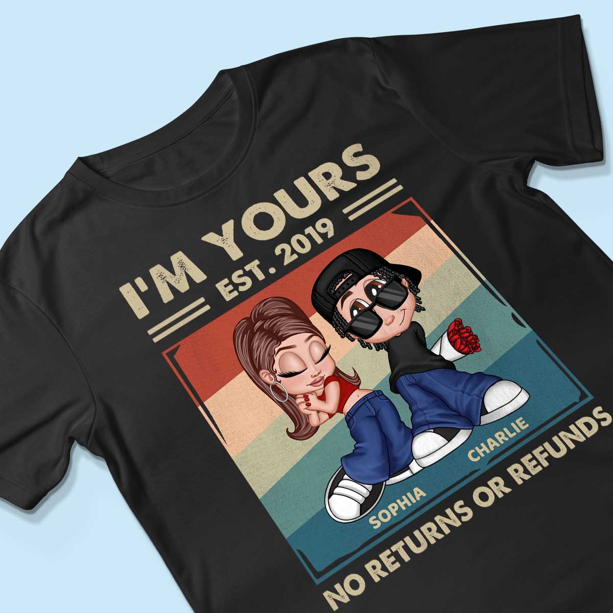 Y2K Couple Retro Frame Personalized Shirt, Gift For Him Gift For Her - Image 3