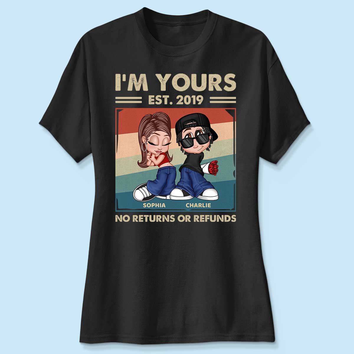 Y2K Couple Retro Frame Personalized Shirt, Gift For Him Gift For Her - Image 4
