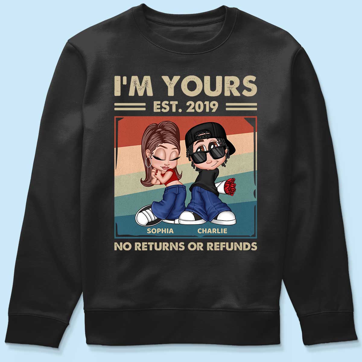 Y2K Couple Retro Frame Personalized Shirt, Gift For Him Gift For Her - Image 6