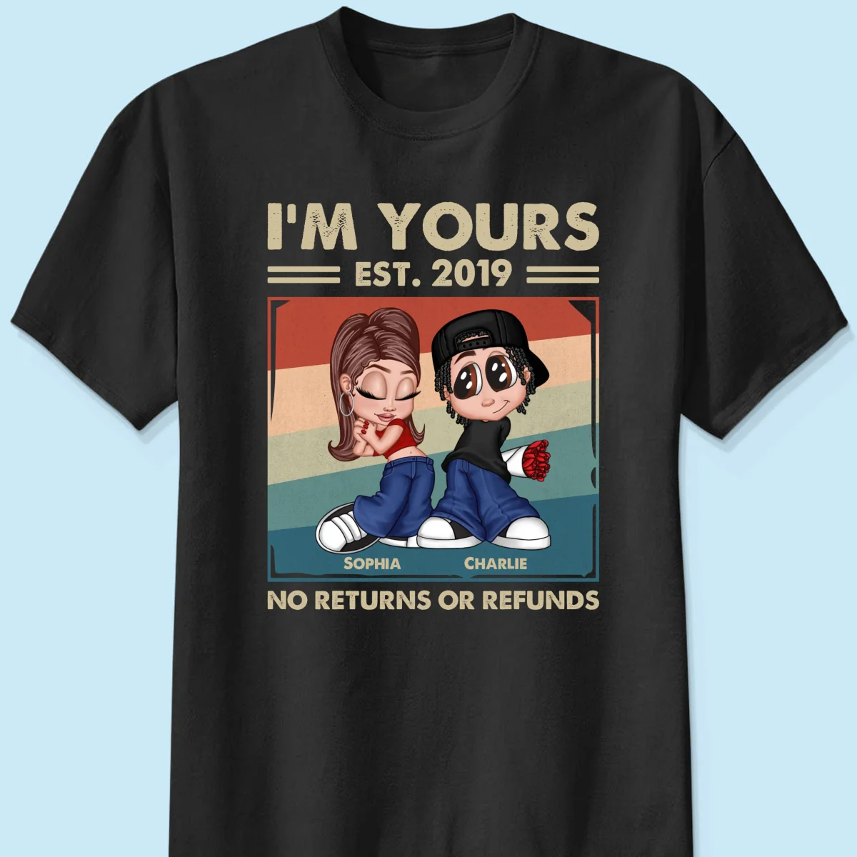 Y2K Couple Retro Frame Personalized Shirt, Gift For Him Gift For Her - Image 7