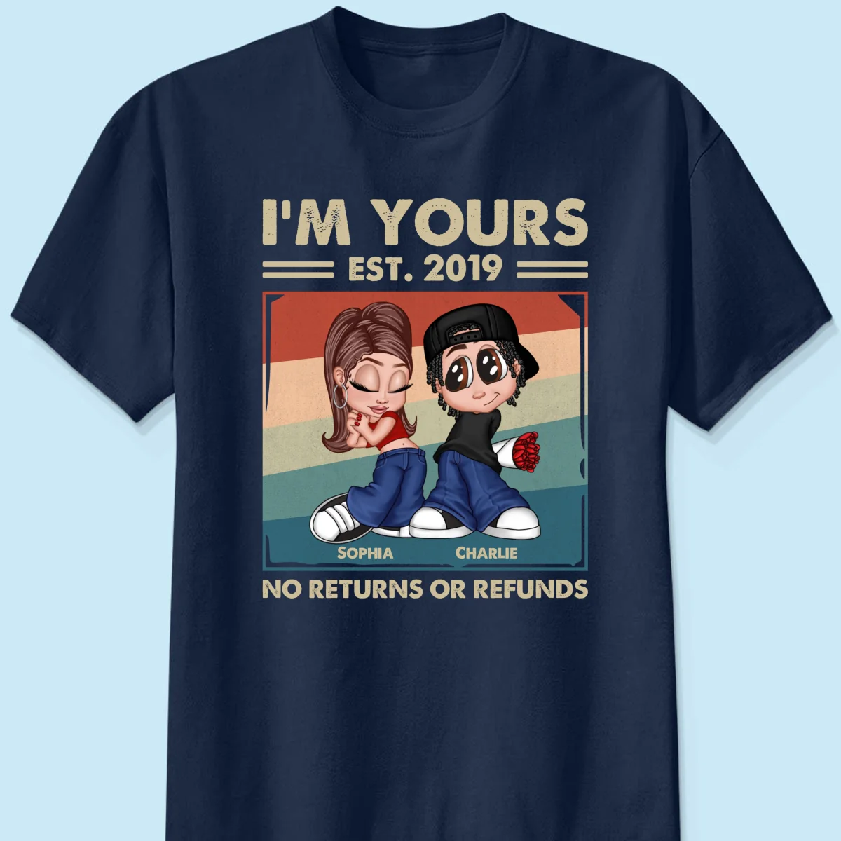 Y2K Couple Retro Frame Personalized Shirt, Gift For Him Gift For Her - Image 8