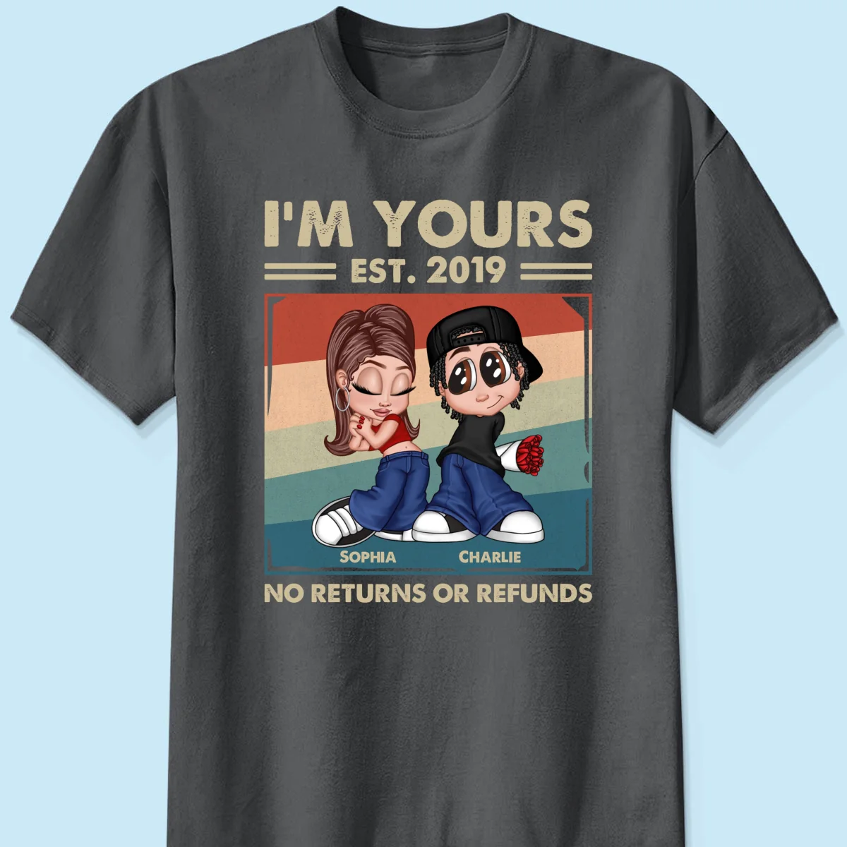 Y2K Couple Retro Frame Personalized Shirt, Gift For Him Gift For Her - Image 9