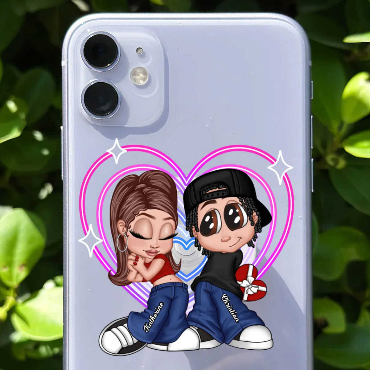 Y2K Couple Retro Heart - Personalized Acrylic Magnetic Phone Grip - Gift for him, for her, Matching Phone Grips for Couple - Image 17