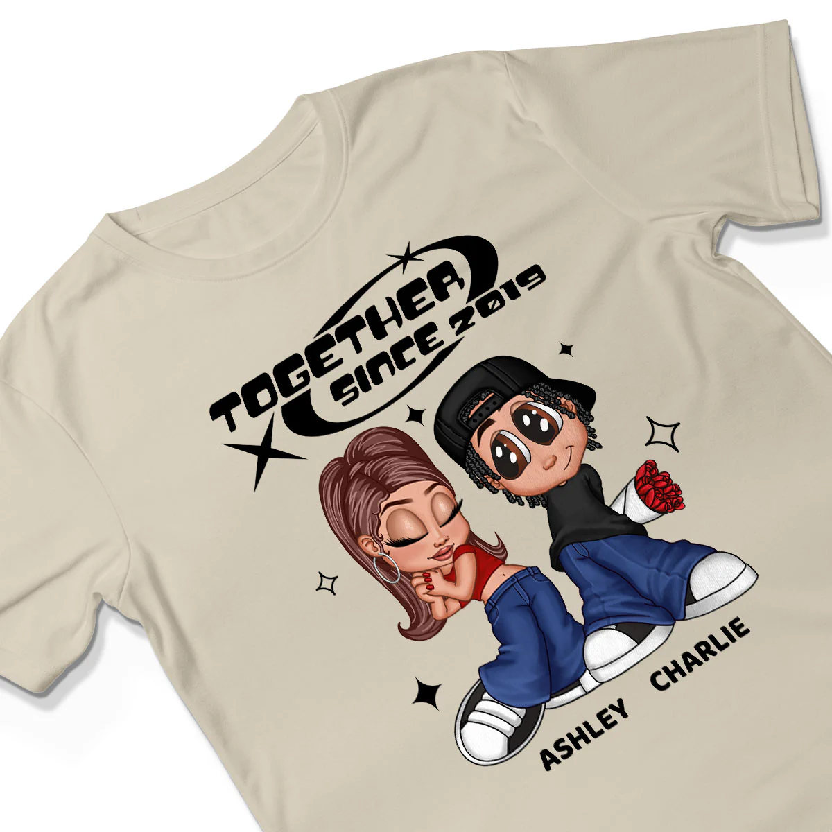 Y2K Couple Together Since Personalized Shirt, Perfect 2025 Gift For Him For Her - Image 3