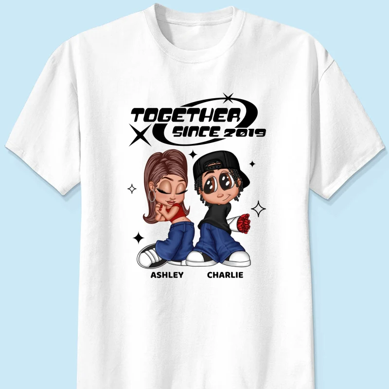 Y2K Couple Together Since Personalized Shirt, Perfect 2025 Gift For Him For Her - Image 6