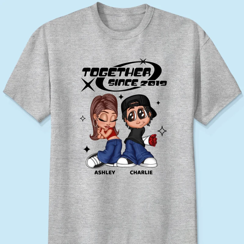 Y2K Couple Together Since Personalized Shirt, Perfect 2025 Gift For Him For Her - Image 7