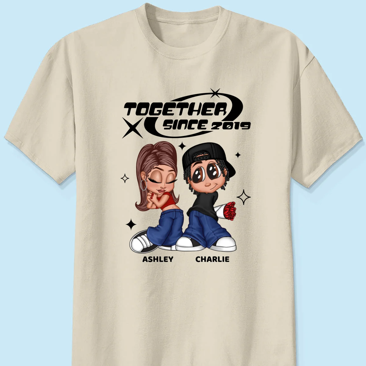 Y2K Couple Together Since Personalized Shirt, Perfect 2025 Gift For Him For Her - Image 9