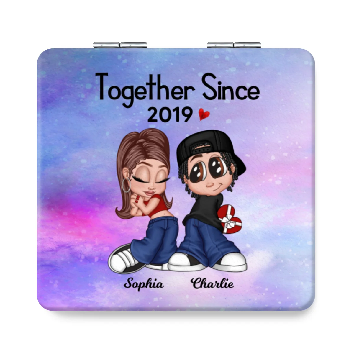 Y2K Couple Together Since Personalized Square Compact Mirror - Image 8