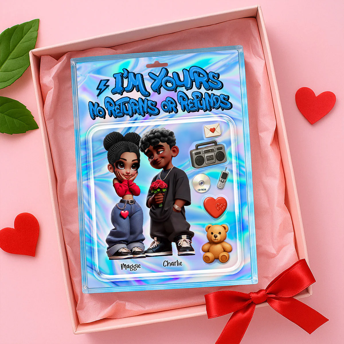 Y2K Couple Toy Box Figures Style Personalized Acrylic Block Plaque - Image 2