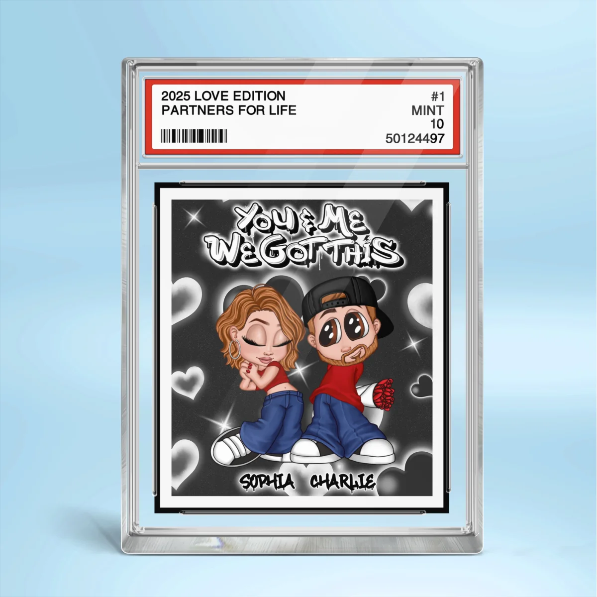 Y2K Couple Trading Card Style Personalized Acrylic Block Plaque, Gift For Him, Gift For Her - Image 9
