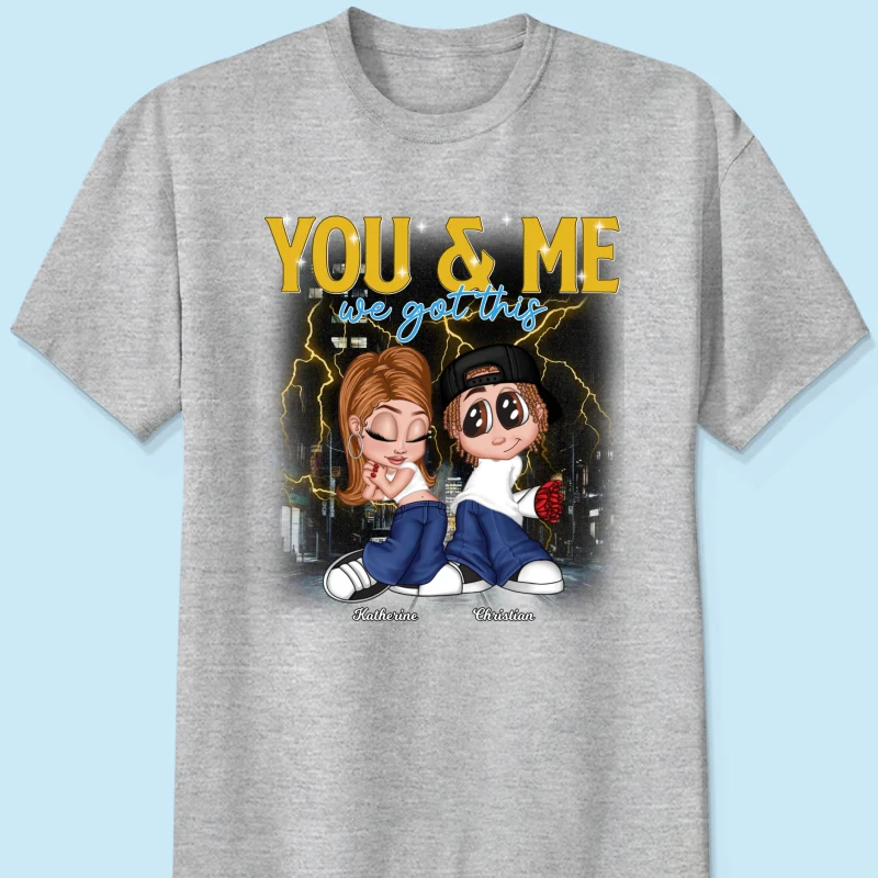 Y2K Couple Vintage Bootleg Style Personalized Shirt - Image 4