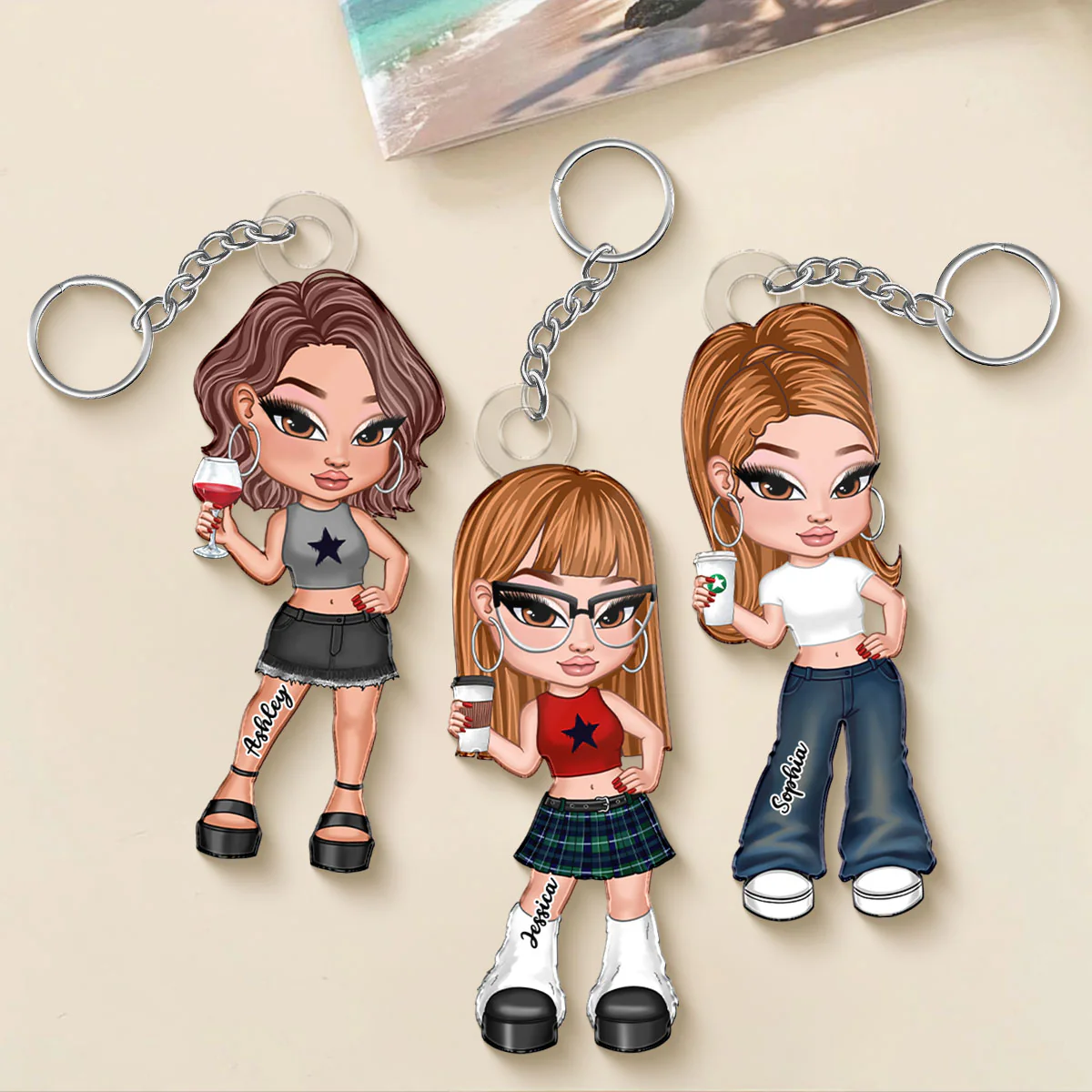 Y2K Fashion Girl Personalized Acrylic Keychain