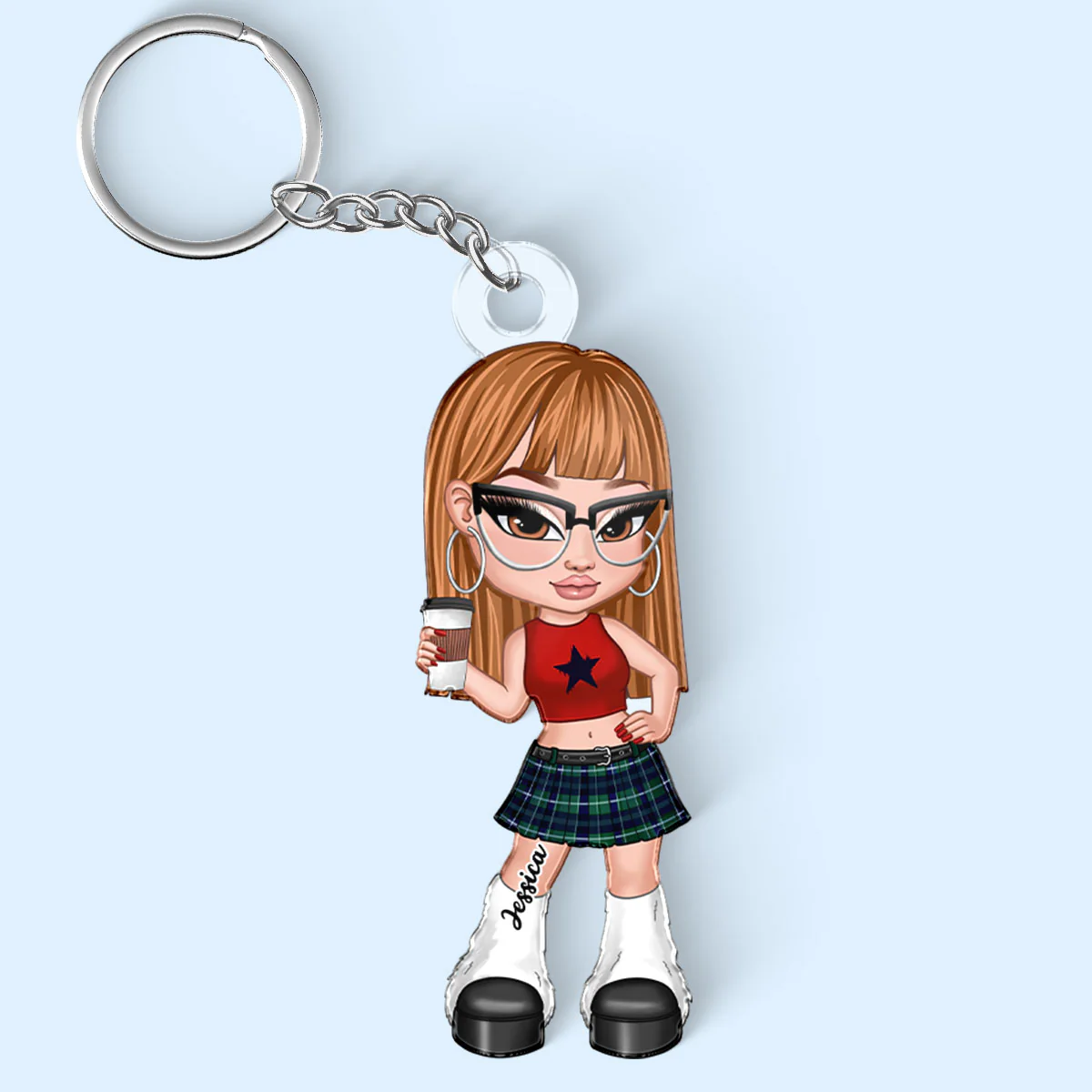 Y2K Fashion Girl Personalized Acrylic Keychain - Image 2