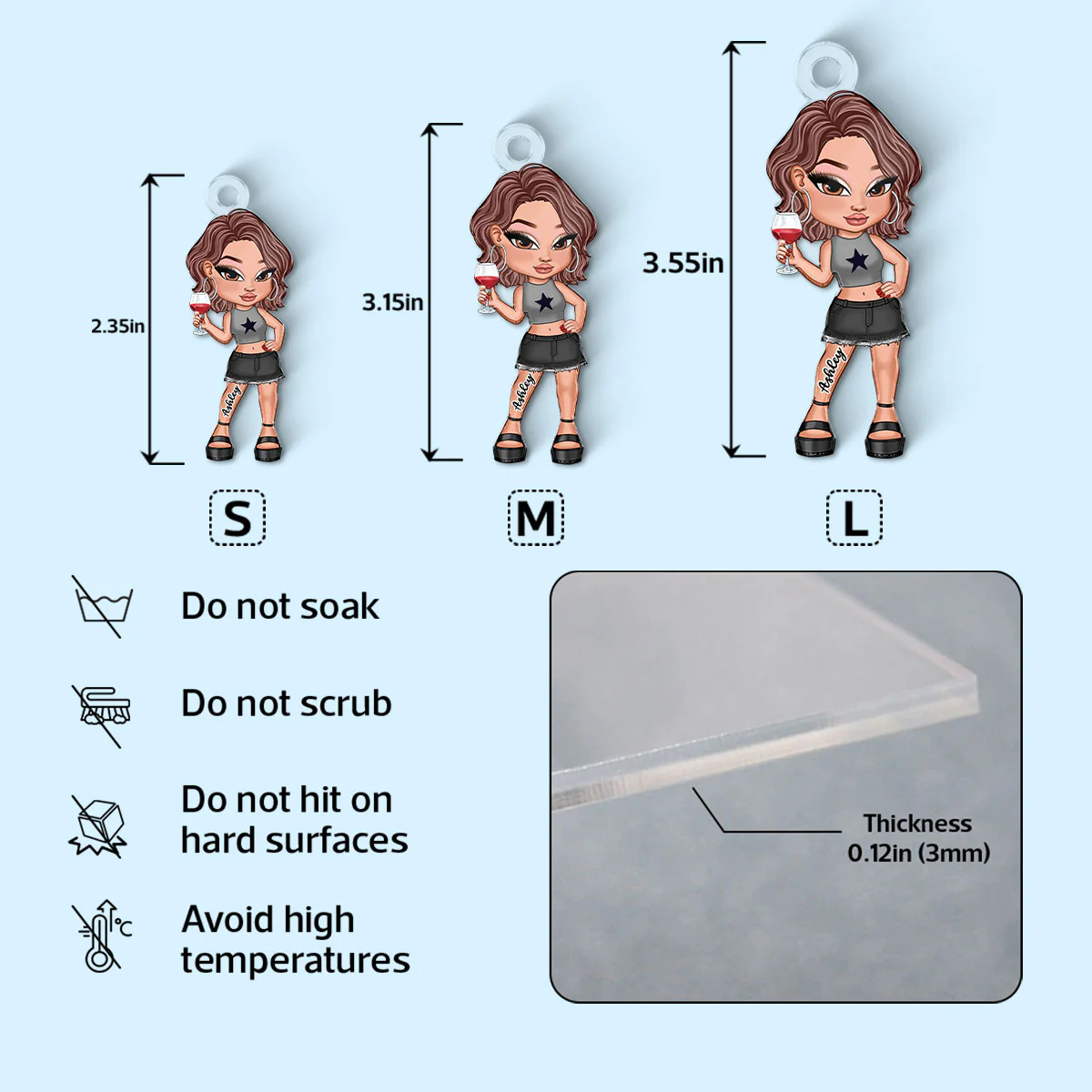 Y2K Fashion Girl Personalized Acrylic Keychain - Image 5