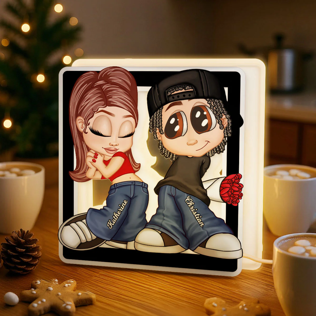 Y2K Style Couple Forever Love - Personalized Light Box - Gift For Couple - Image 2