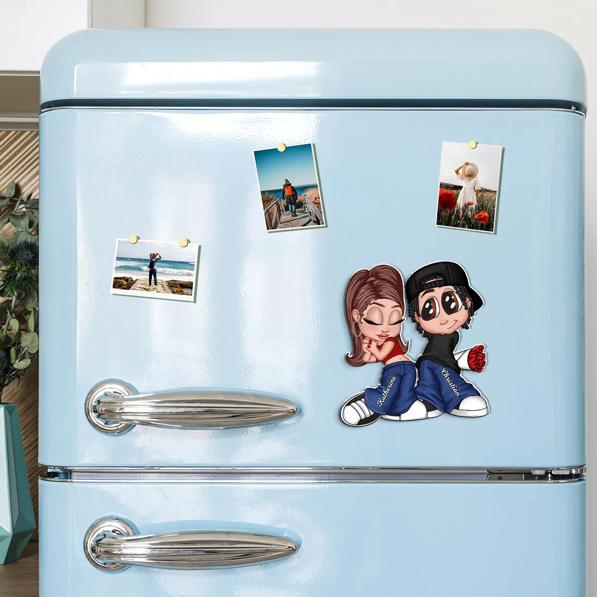 Y2K Style Couple Personalized Acrylic Fridge Magnet, Heartfelt Gift For Couple, For Him, For Her, Boyfriend, Girlfriend, Husband, Wife - Image 3