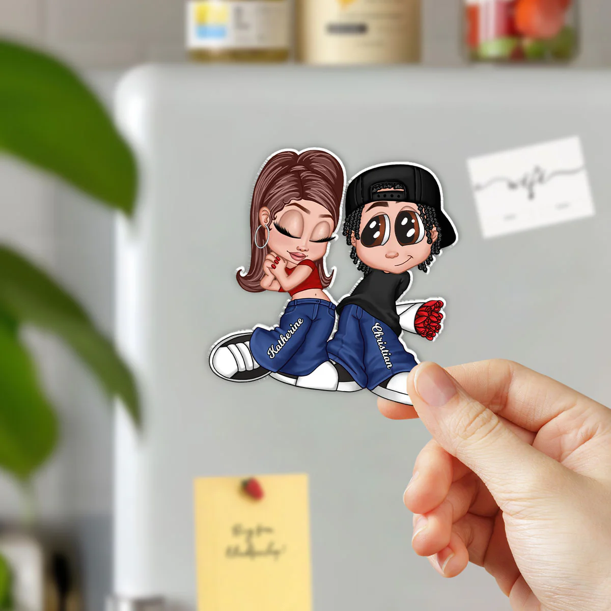 Y2K Style Couple Personalized Acrylic Fridge Magnet, Heartfelt Gift For Couple, For Him, For Her, Boyfriend, Girlfriend, Husband, Wife - Image 5