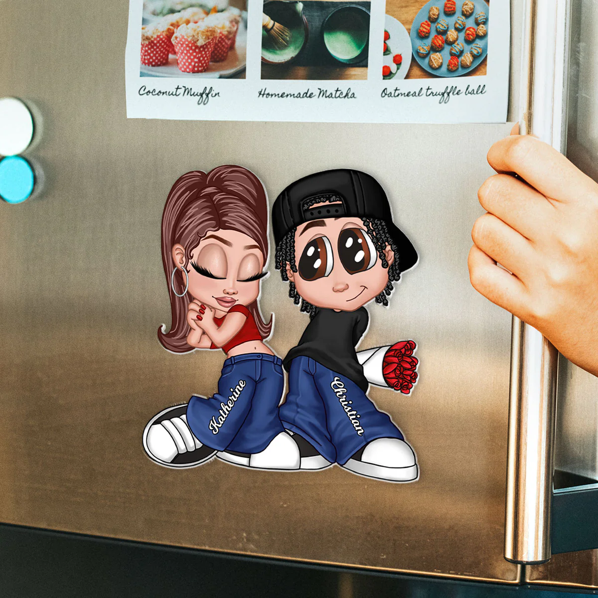 Y2K Style Couple Personalized Acrylic Fridge Magnet, Heartfelt Gift For Couple, For Him, For Her, Boyfriend, Girlfriend, Husband, Wife - Image 6