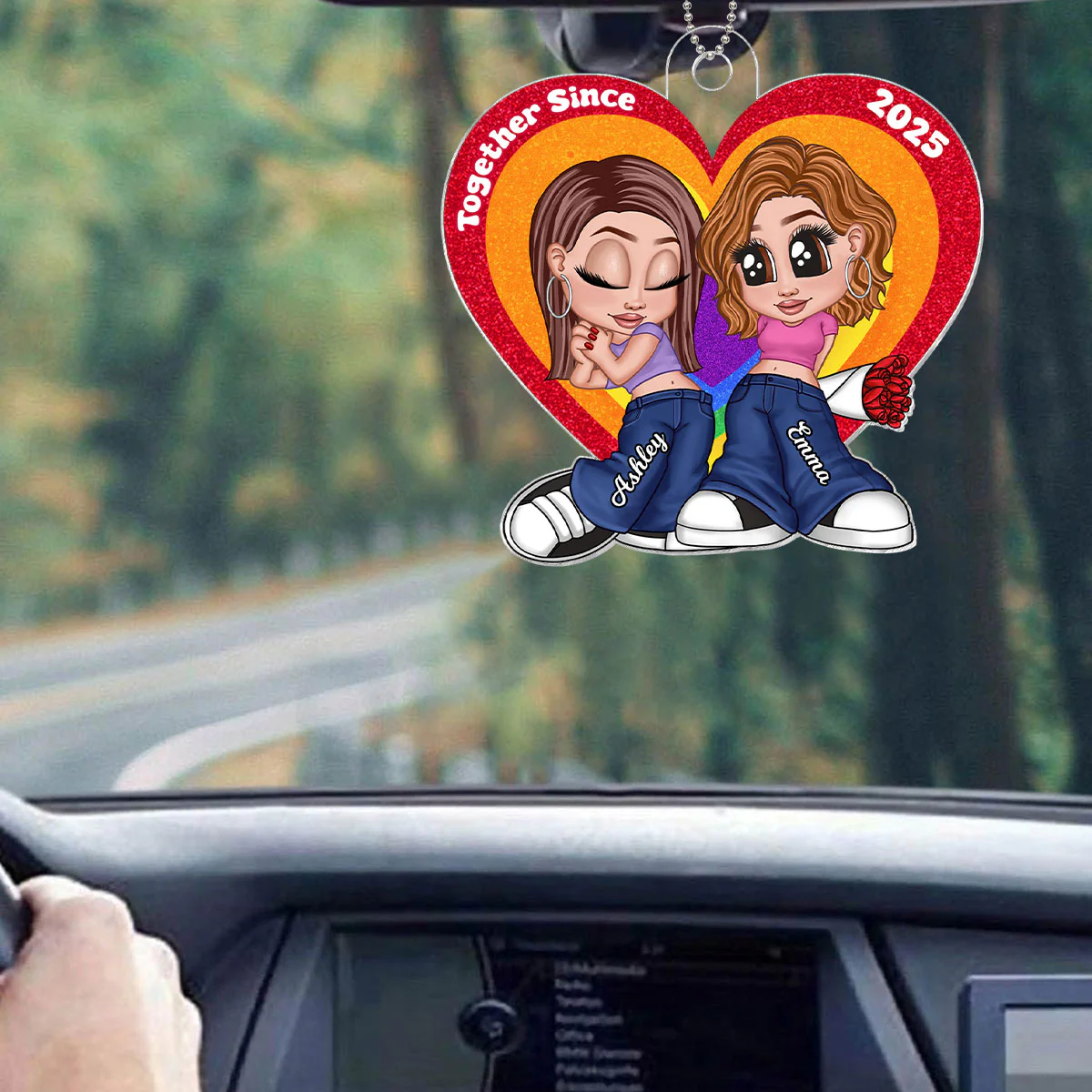 Y2K Style LGBT Couple Car Accessories Personalized Car Hanger Ornament - Image 6
