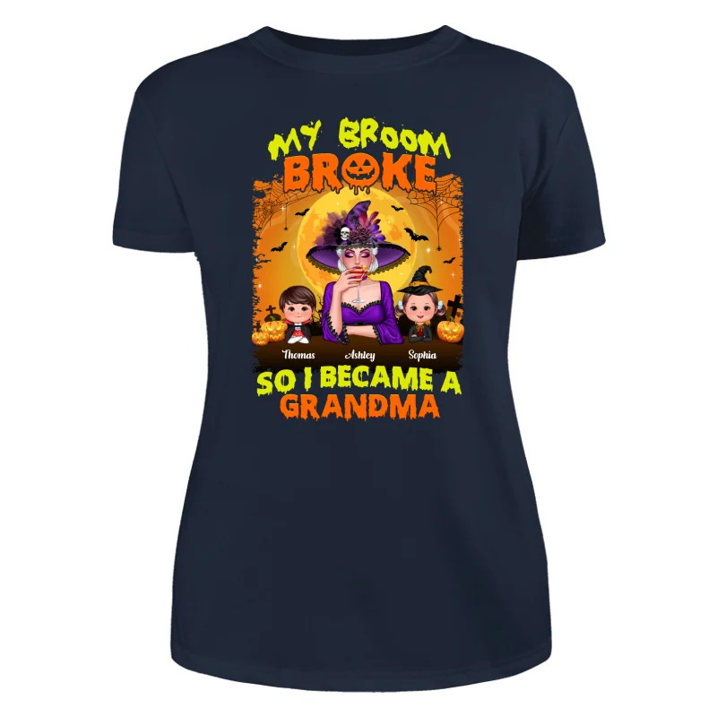 Yellow And Orange Grandma Witch Personalized Shirt - Image 10
