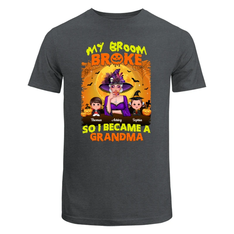 Yellow And Orange Grandma Witch Personalized Shirt - Image 7