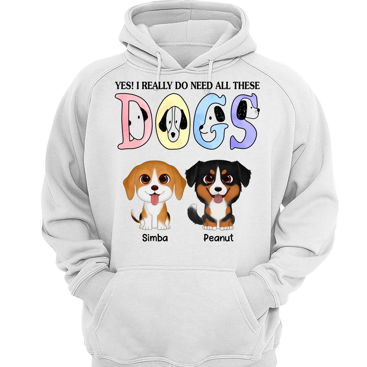 Yes I Do Need All These Dogs Cute Watercolor Sitting Dog Personalized Shirt - Image 3