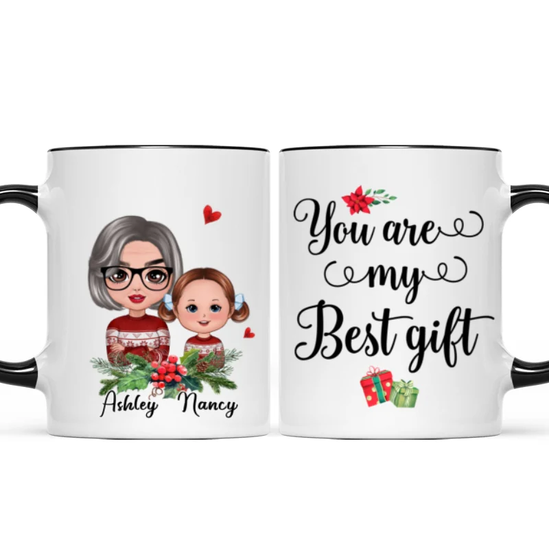 You Are My Best Gift Grandma & Grandkids Christmas Personalized Mug - Image 2