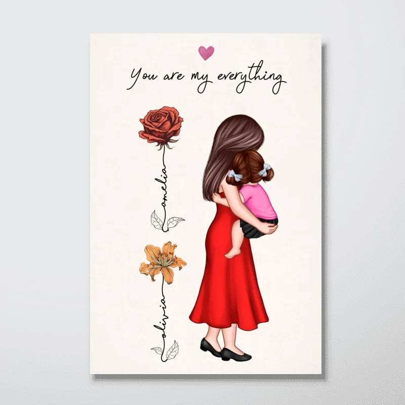 You Are My Everything, Birth Month Flower, Personalized Poster, First Gift - Image 8