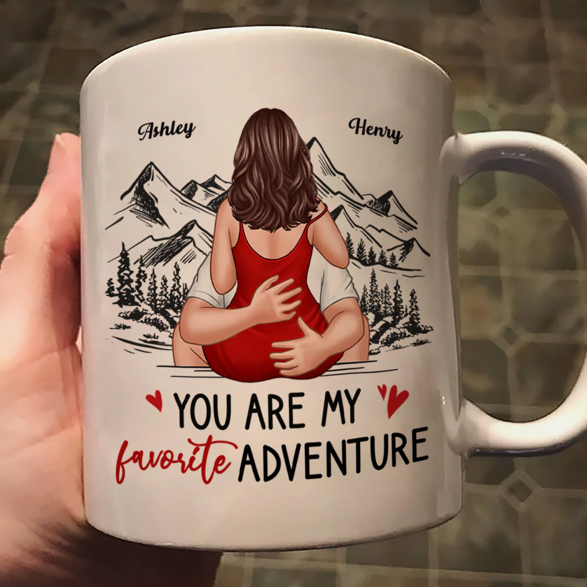 You Are My Favorite Adventure Couple Personalized Mug - Image 2
