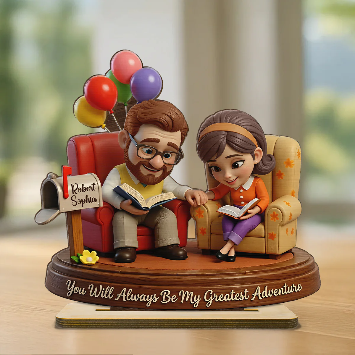 You Are My Greatest Adventure Old Couple - Personalized 2-Layered Wooden Plaque - Anniversary, Valentine's Day Gift, Gift For Him, Gift For Her - Image 3