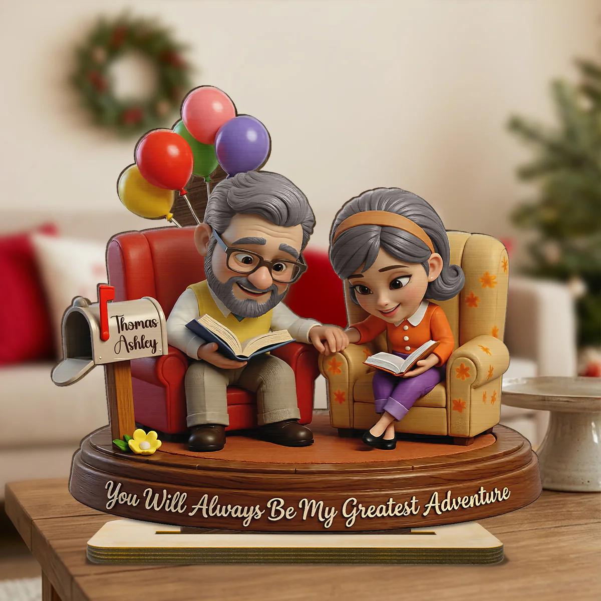 You Are My Greatest Adventure Old Couple - Personalized 2-Layered Wooden Plaque - Anniversary, Valentine's Day Gift, Gift For Him, Gift For Her - Image 4