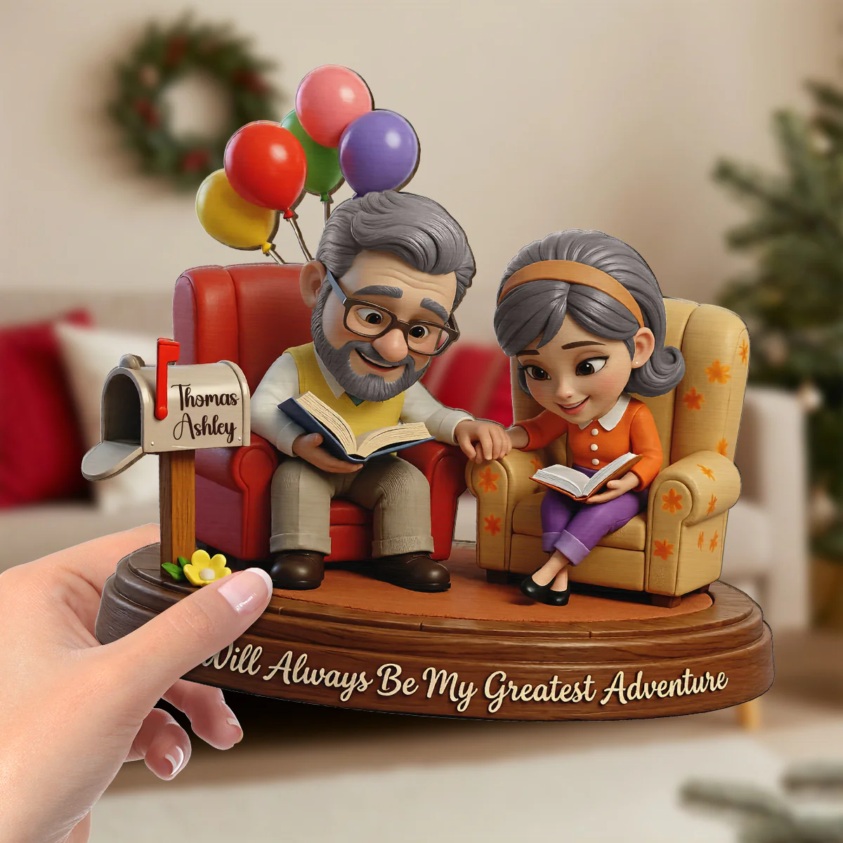 You Are My Greatest Adventure Old Couple - Personalized 2-Layered Wooden Plaque - Anniversary, Valentine's Day Gift, Gift For Him, Gift For Her - Image 5