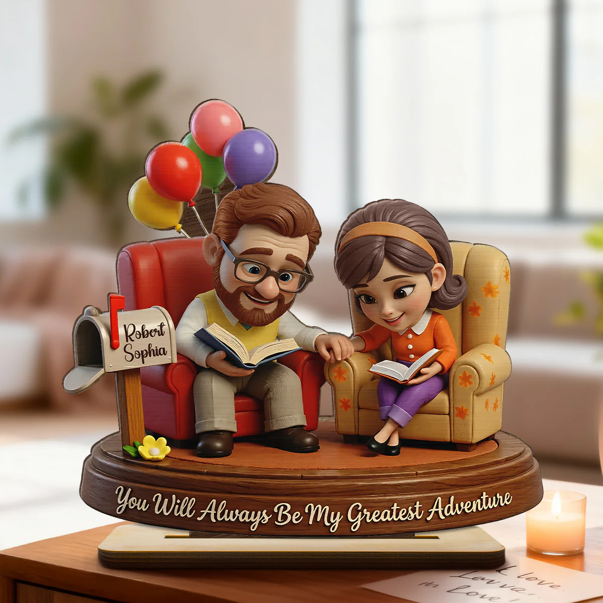 You Are My Greatest Adventure Old Couple - Personalized 2-Layered Wooden Plaque - Anniversary, Valentine's Day Gift, Gift For Him, Gift For Her - Image 6
