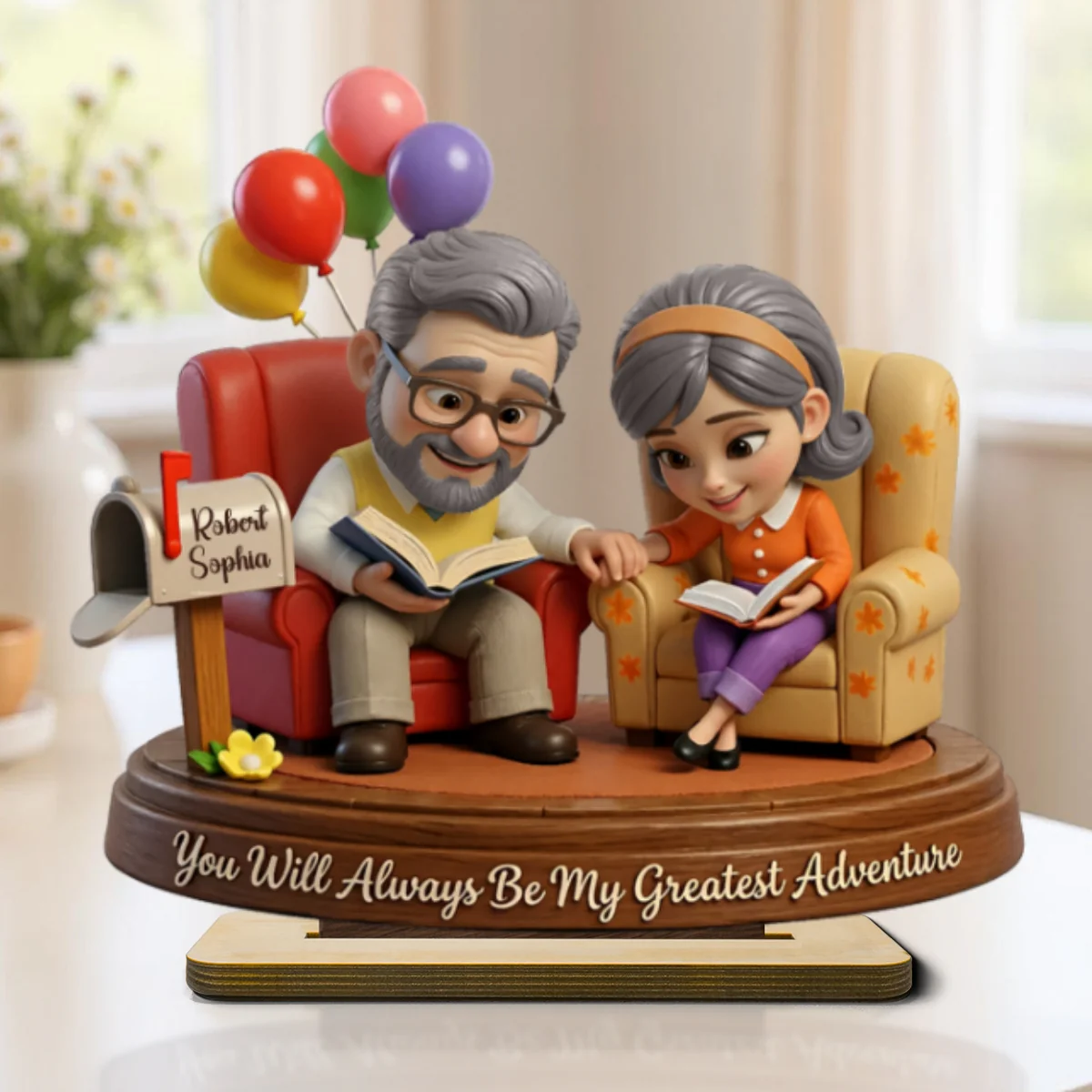 You Are My Greatest Adventure Old Couple - Personalized 2-Layered Wooden Plaque - Anniversary, Valentine's Day Gift, Gift For Him, Gift For Her - Image 9