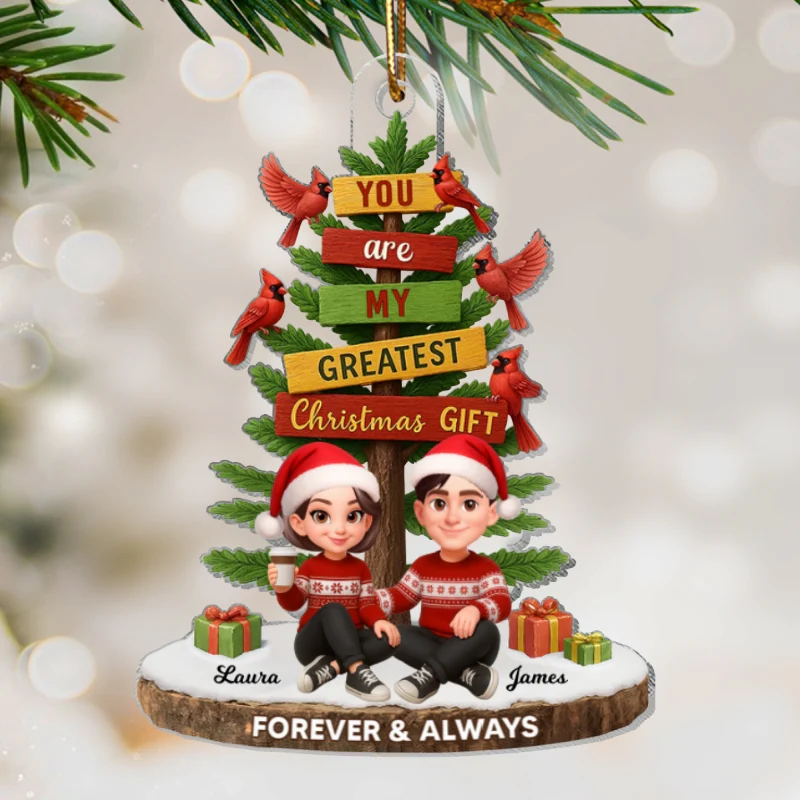 You Are My Greatest Christmas Gift - Personalized Acrylic Orament - Christmas Gift for Couple - Image 11